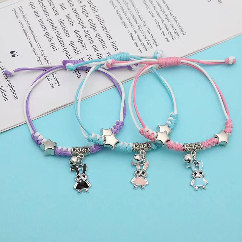 Student Girlfriend's Korean-Style Simple Cute Friendship Woven Bracelet Set - Handmade, Colorful, Three-Piece Rope