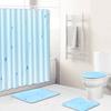 Fashion Textured Bathroom Shower Curtain Floor Mat Toilet Cover Foot Mat Four-Piece Set