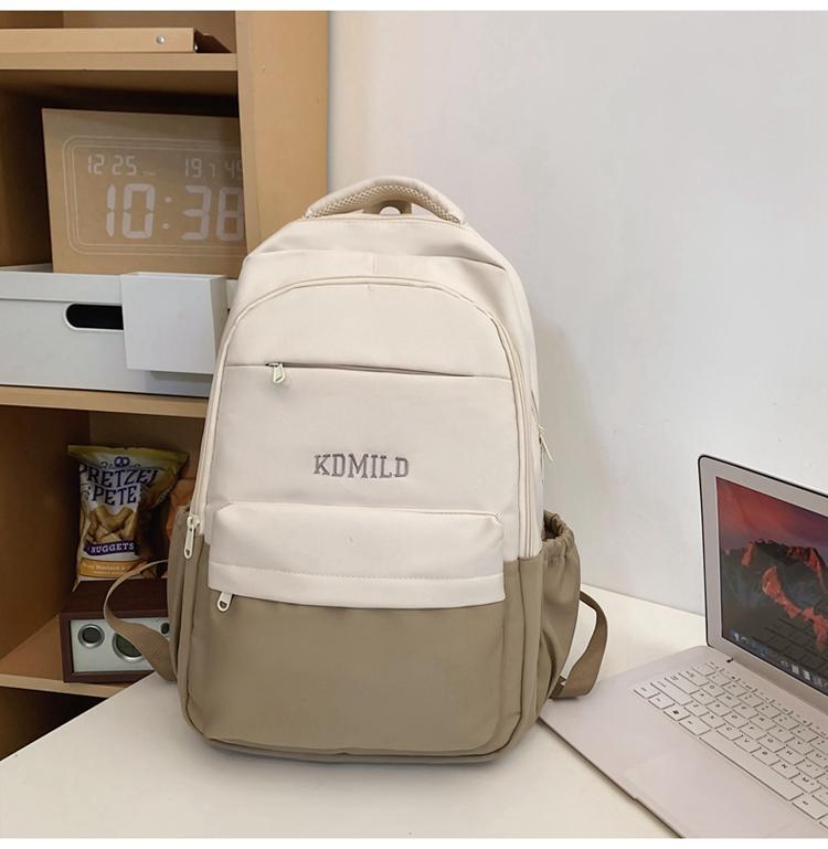 Student Skolväska Kvinna Colorblock Stor kapacitet Datorryggsäck Man Gymnasieryggsäck