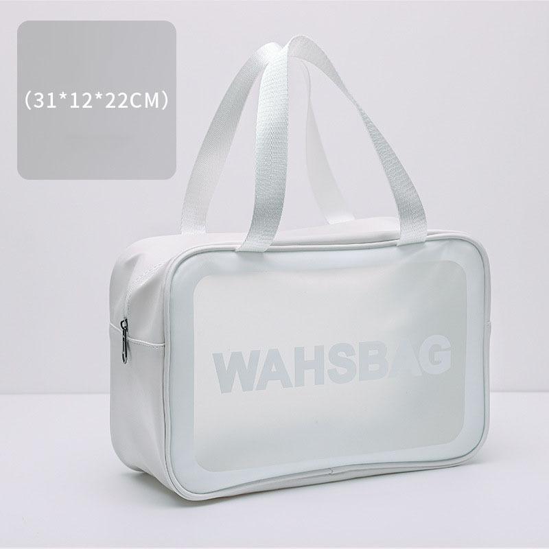 Transparent Makeup Bag Three Piece Set Wash Bag Matte Semi Transparent Large Capacity Bath Bag Portable Storage Bag