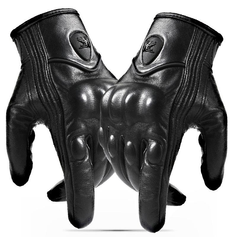 Leather Gloves Harley Motorcycle Gloves Outdoor Riding Warm Touch Screen Men's and Women's Protective Case Design Gloves