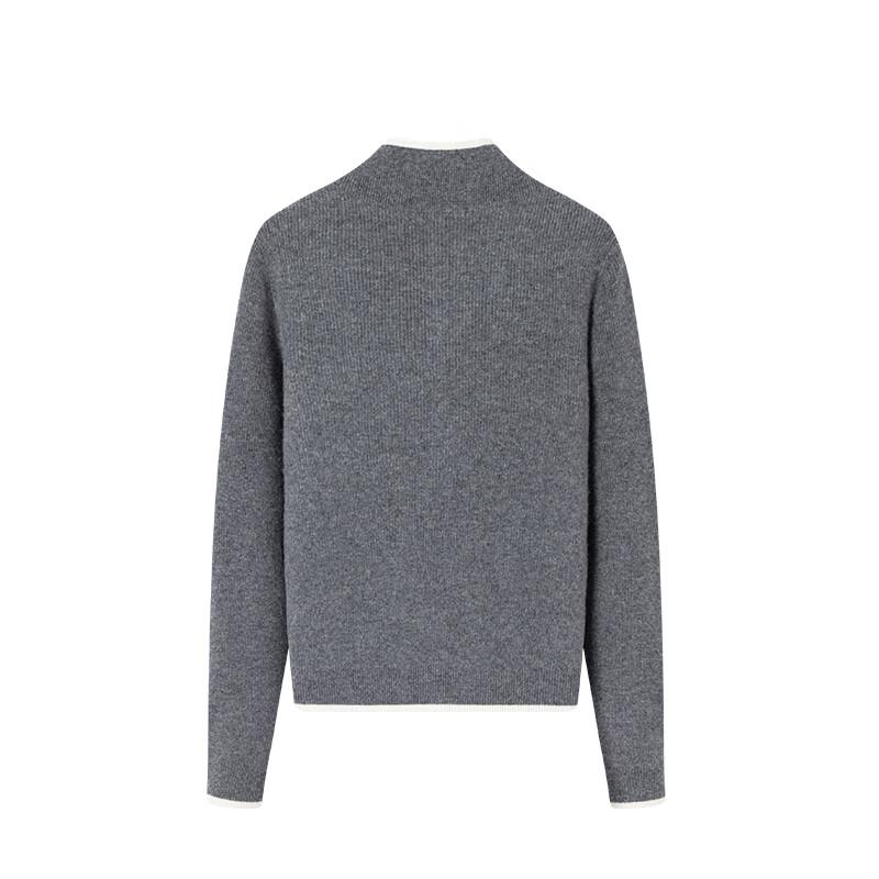 Navigare Women's Mock Neck Wool Knit Cardigan