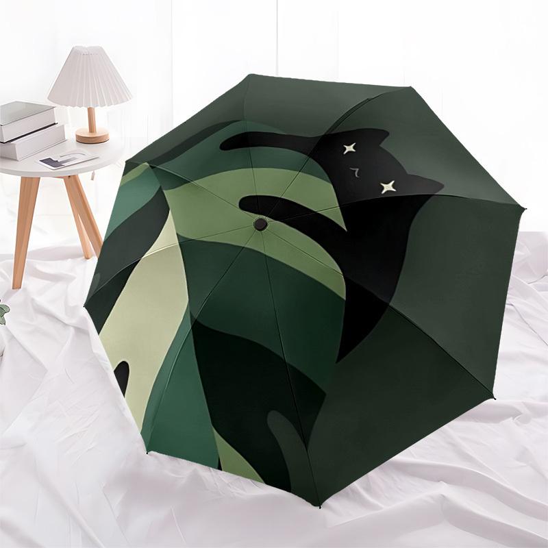 1pc Cat Night Automatic Open/close, All-Season Portable Folding Umbrella, Travel, Everyday, Formal Events126