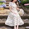 ZANZEA Women Casual Round Neck Floral Print Loose Short Sleeve Dress