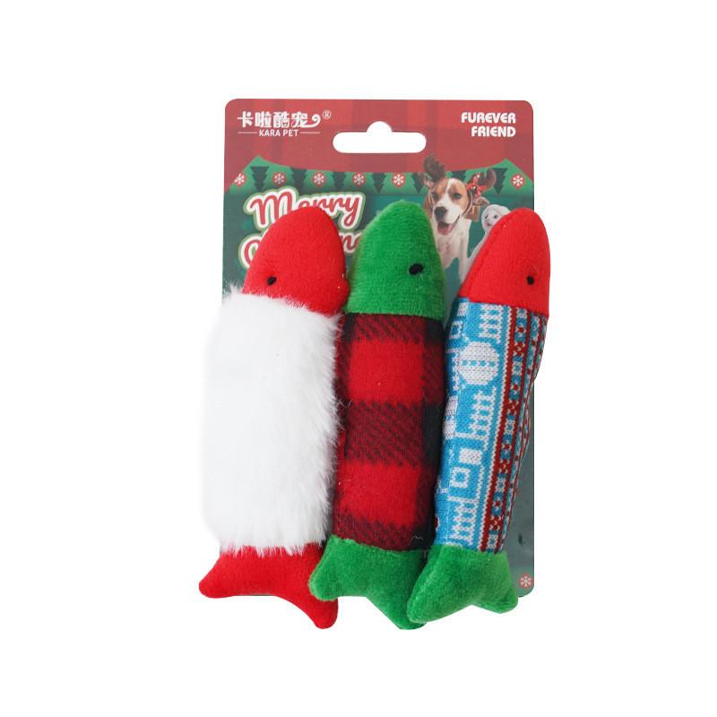 Soft And Cuddly Christmas Plush Cat Toy With Catnip Perfect For Playtime And Entertainment!