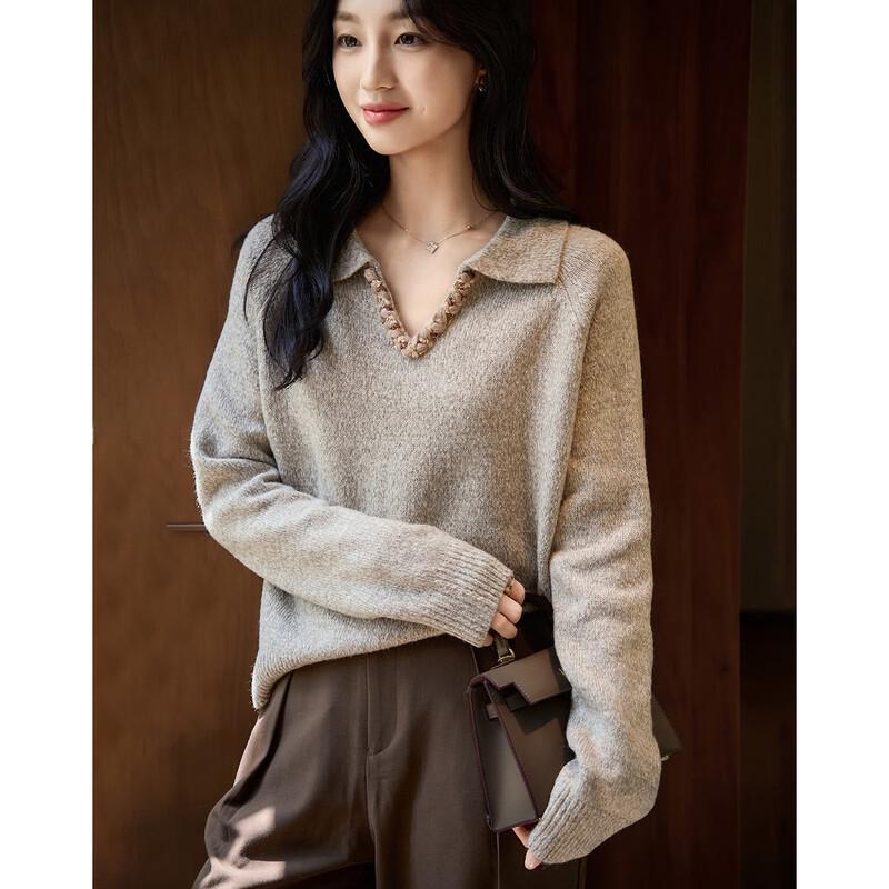 

Demana Petite V-Neck Color Block Knit Sweater S