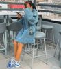 2024 European and American Women's Spring/Summer Loose Denim Lapel Dress