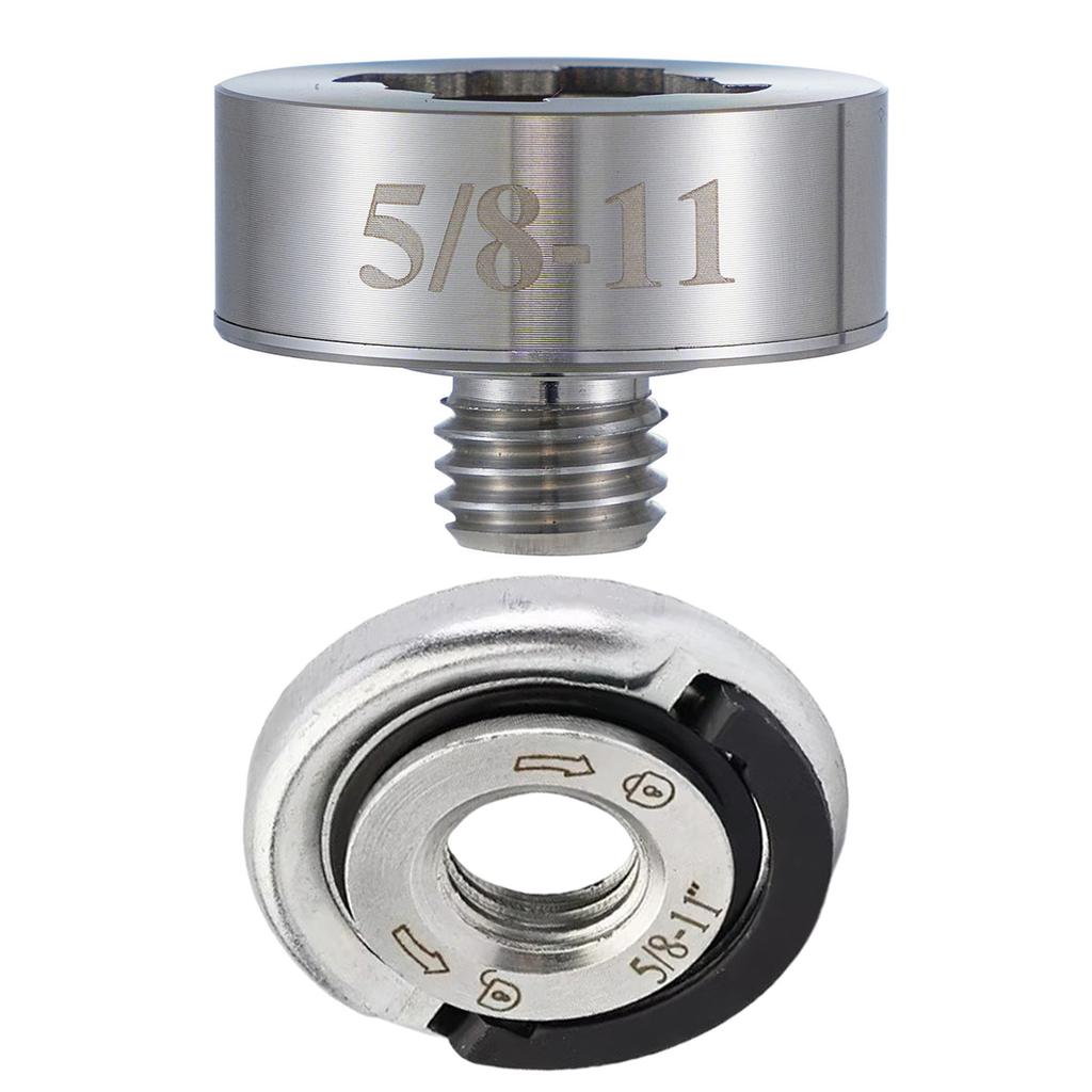 5/8"-11 Schleifadapter-Set Stahlspindeln mit Sicherungsmutter für X Lock Schnellwechsel-Verriegelungsmechanismus