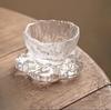 Skleněný šálek na čaj Domácí dekorace šálek na saké Ručně vyrobený skleněný šálek podložka na čaj Sada šálků na čaj v čínském stylu Atmosféra na stůl Malý ornament