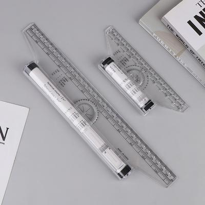 1Pc Angles Line Ruler 15/30cm Multi-Function Drawing Tool Metric Rolling Ruler Clear Parallel Rolling Ruler