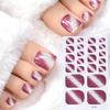 22tips/Sheet Glittering Toenails Manicure Art Decals Baking Free Toe Nail Stickers Full Cover Removable Adhesive DIY Nail Patch*