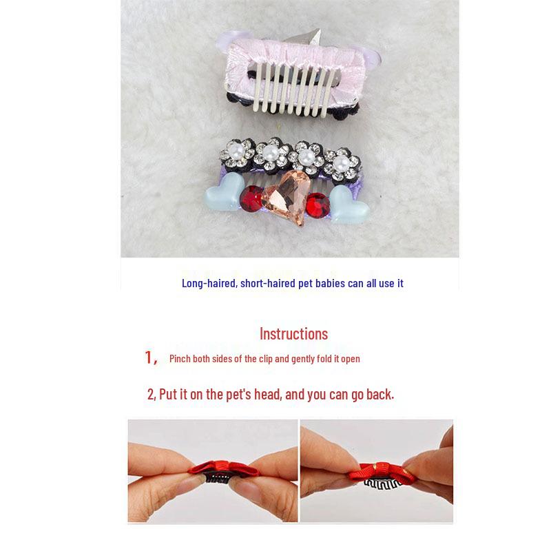 Universal Full Diamond Cat & Dog Hair Clip - Princess Style for Yorkies, Teddy, Maltese