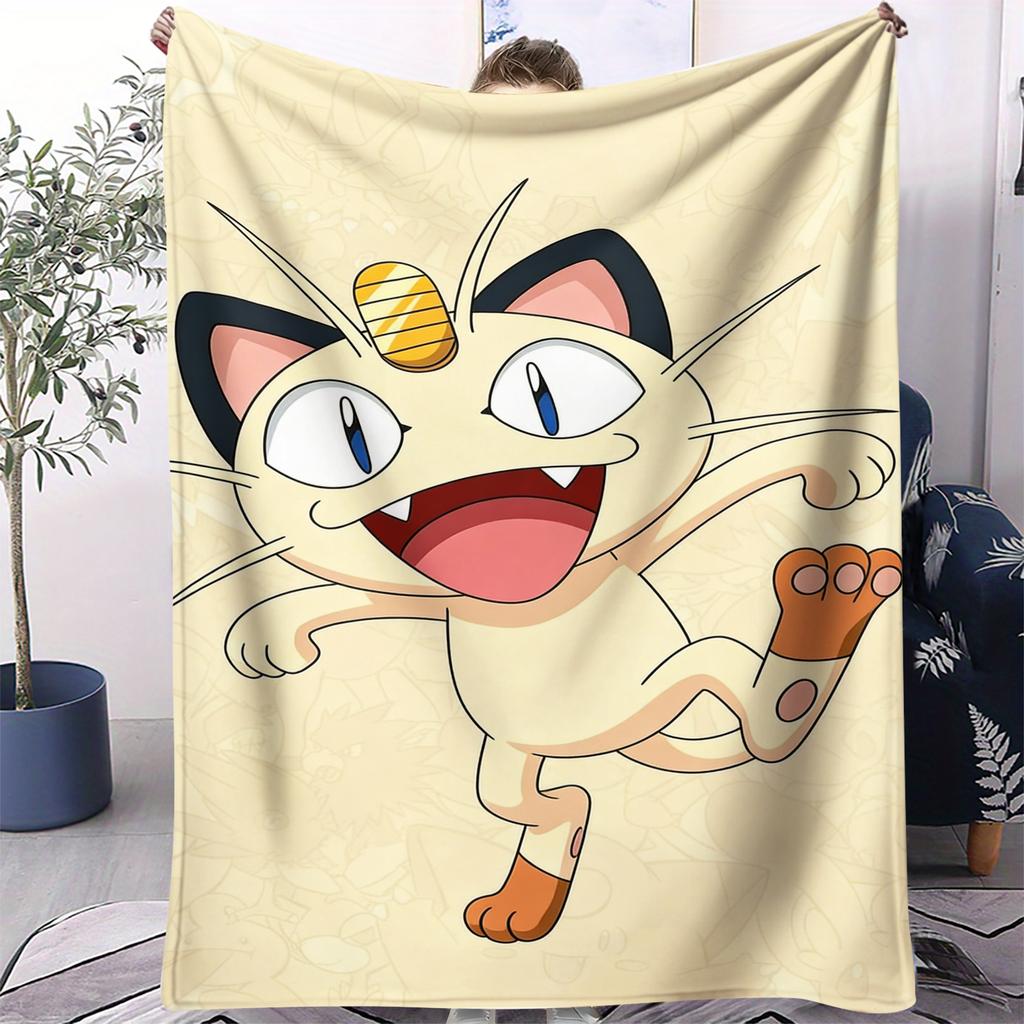 Snuggle Up with Pikachu & Pals,Pokémon Print Blanket Warm Comfortable Flannel Blanket Suitable for Bedrooms,Sofas, Beds,Chairs