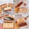 Trousse à Crayons Peluche Biscuit Sandwich Grande Capacité Pour Étudiants et Bureau
