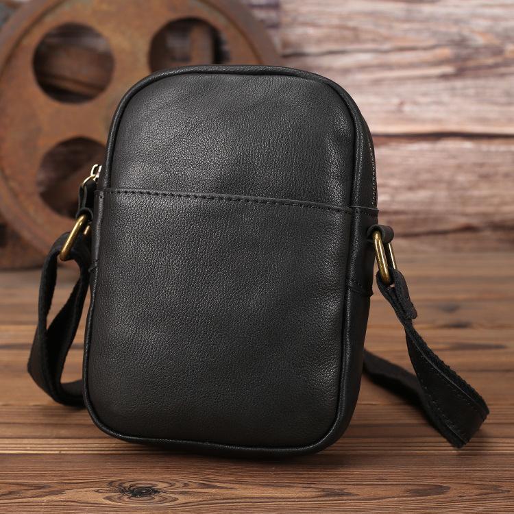 New Men's Shoulder Bag Leather Men's Bag Messenger Small Backpack Mini First Layer Cowhide Tide Brand Small Bag Men's Soft Bag