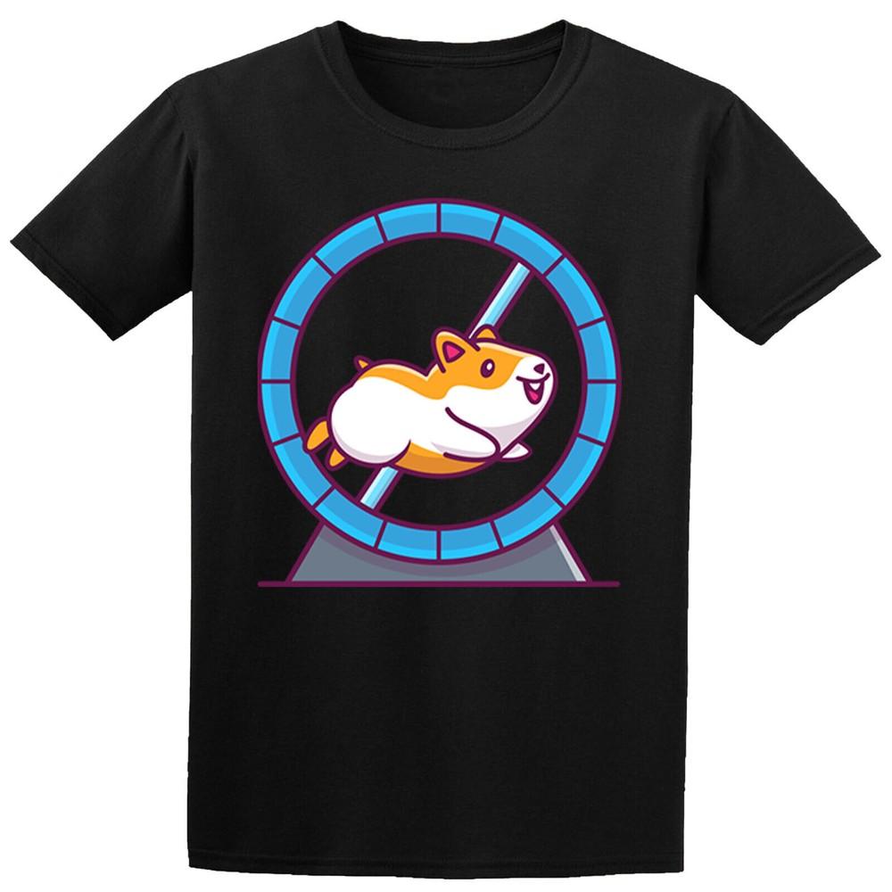 

Хомяк Бегущий в Беговом Колесе Мультяшные Детские Футболки для Мальчиков Девочек Подростков D P1 PR M