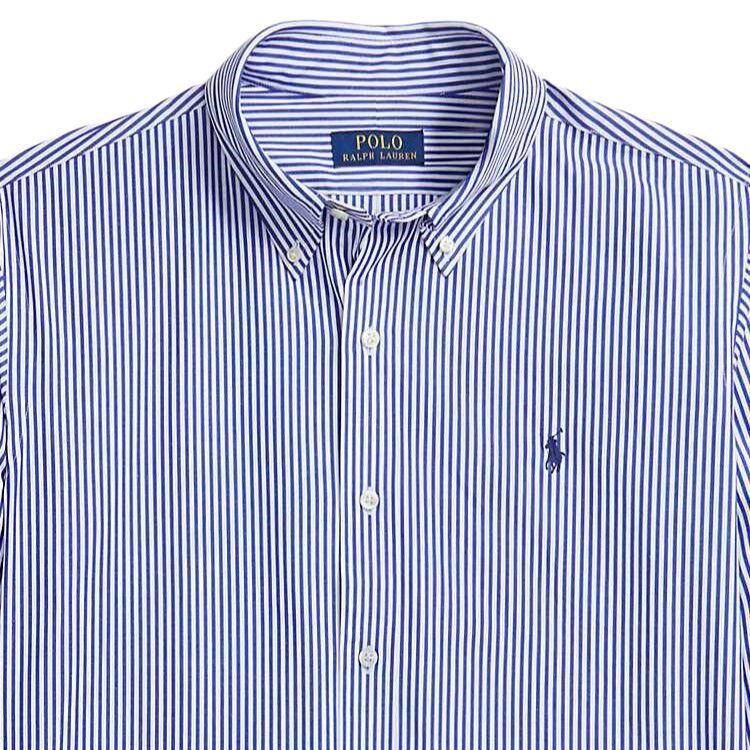 Polo Ralph Lauren Striped Stretch Cotton Poplin Long Sleeve Shirt Men Shirts Blue MNPOWOV16823573-400