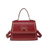 2025 summer new fashion large capacity simple casual texture solid color large capacity bow shoulder messenger bag