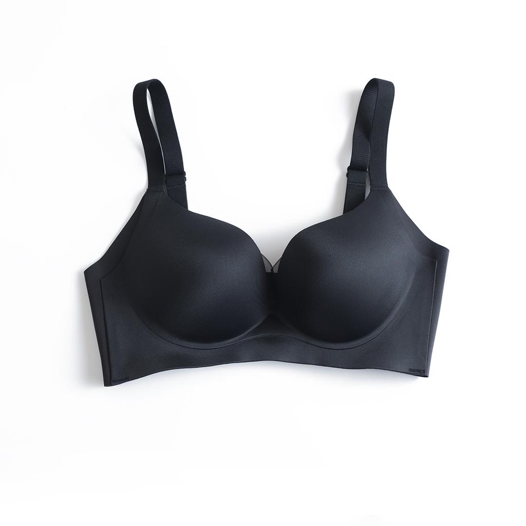 Traceless Big Breasts Show Small Bras, Thin New Glossy Upper Support Side Push, High-end Temperament Elegant Gathering Cloud Underwear