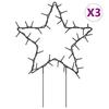 VidaXL Décoration lumineuse étoile de Noël piquets 3 pcs 50 LED 29 cm 357717