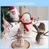 Festive Snowman Christmas Scene Plush Decoration Mini Ornament Supplies Holiday