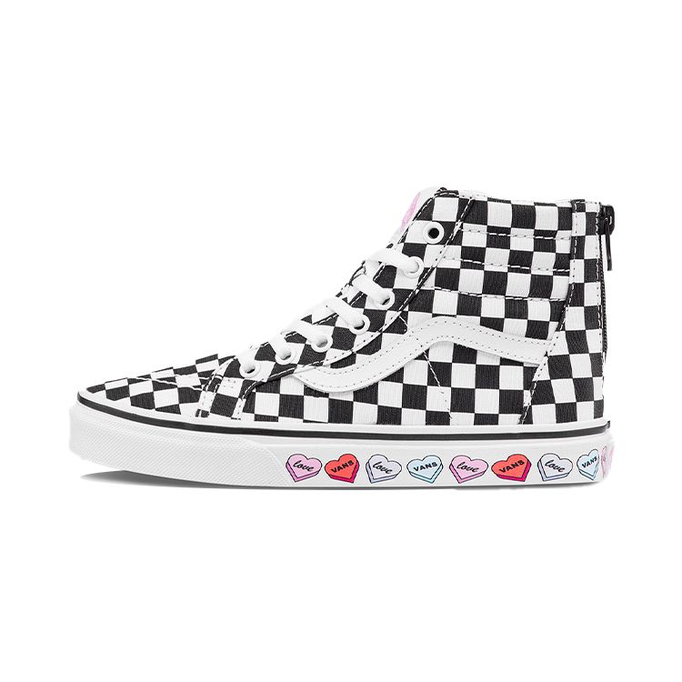 Vans Sk8 Canvas High Top Skate Shoes Kids Sneakers Black White VN0A4BUXABY