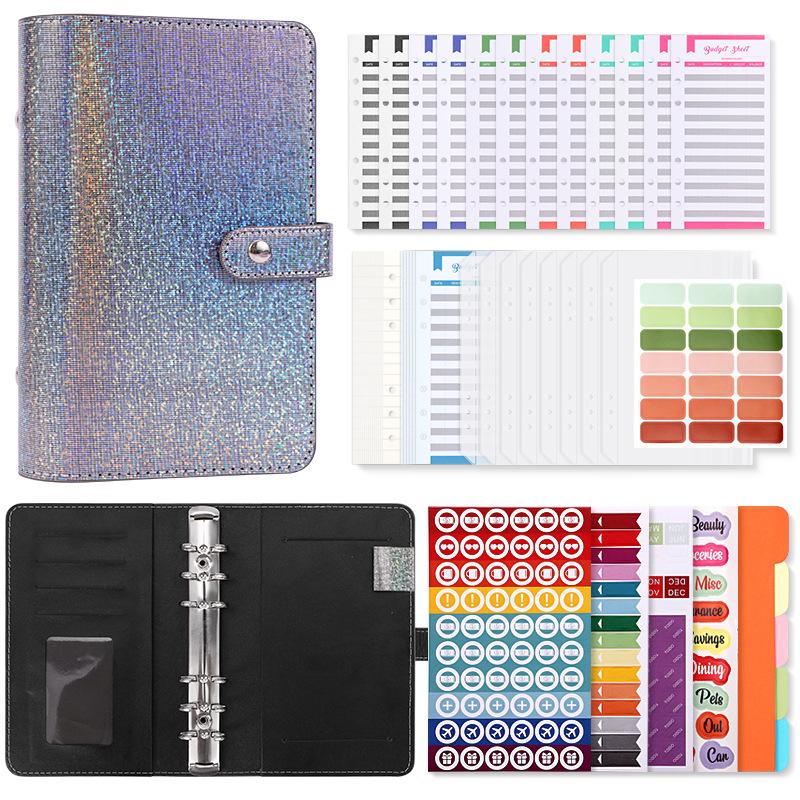 A6 Crystal Ring Binder Cash Budget Book and Daily Financial Planner.