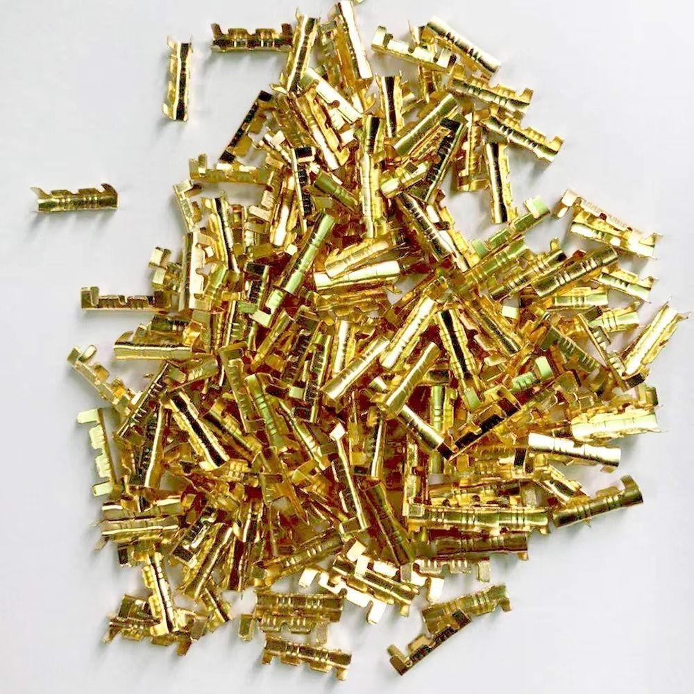 100Pcs New 453 U-shaped Terminal Small Tooth Golden Cable Connectors 0.5-1.5mm Professional Wire Quick Connector Terminal