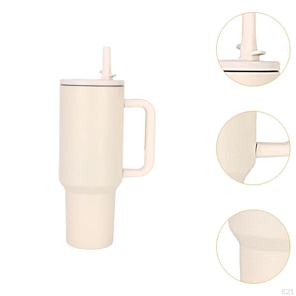 40 oz Tumbler with Handle Coffee Mug for Travel Keeps Hot/Cold Hours Iced Tea Black