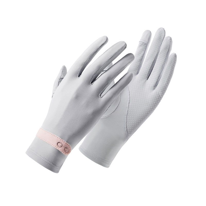 

Professional Women s Driving Thin Ice Silk Sun Protection Gloves 136 fingertip flip gray] All yards