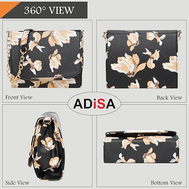 Women Girls Floral Print Sling Bag