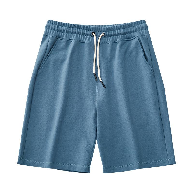 Summer Knitted Pure Cotton Japanese Terry Retro Sports Drawstring Five-point Casual Shorts Men's Sleeper Pants