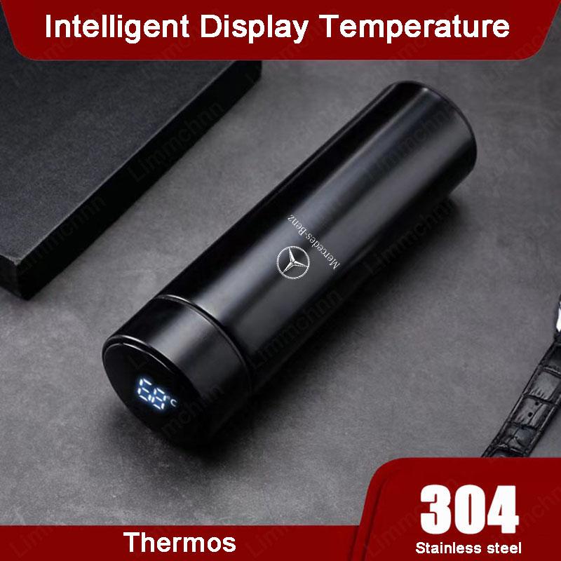 ERS3 2025 Hot 500ml Smart Water Bottle Stainless Steel Thermos Flasks Coffee Cup Milk Mug For Mercedes benz W203 W204 W205 W209 W210