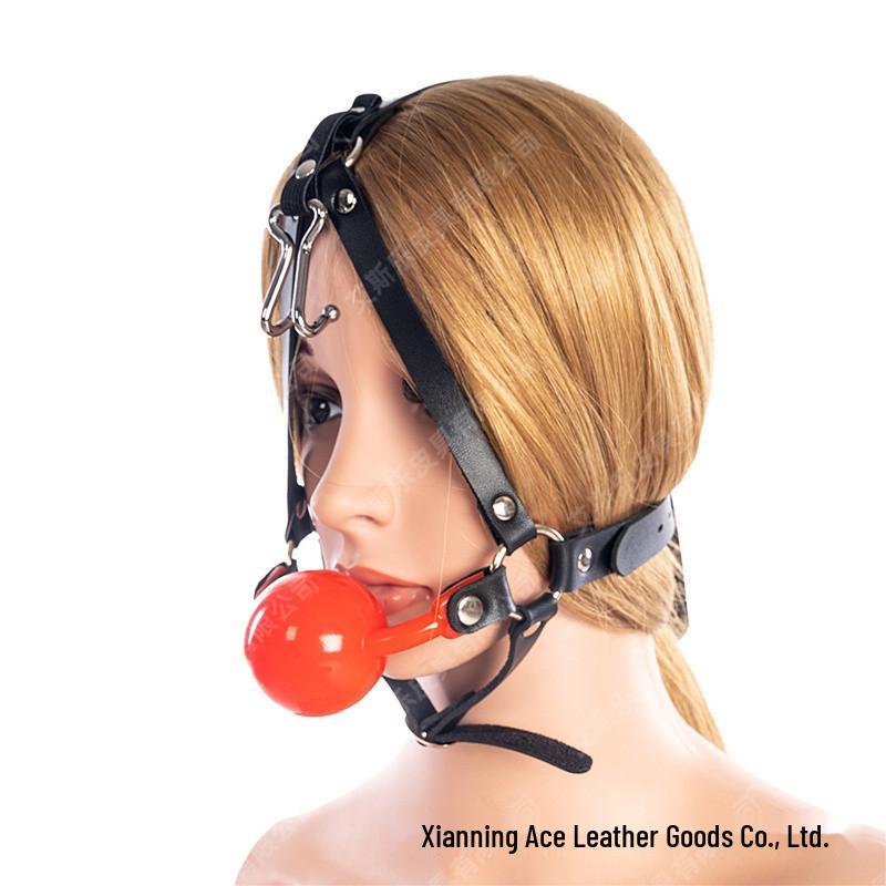 4,8 cm-es Szilikon Golyós Szájkosár Orrhoroggal - K9 Női Rabszolga Képzés