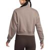 New Nike Phoenix Cropped Half Zipped Sweatshirt DQ5768-233