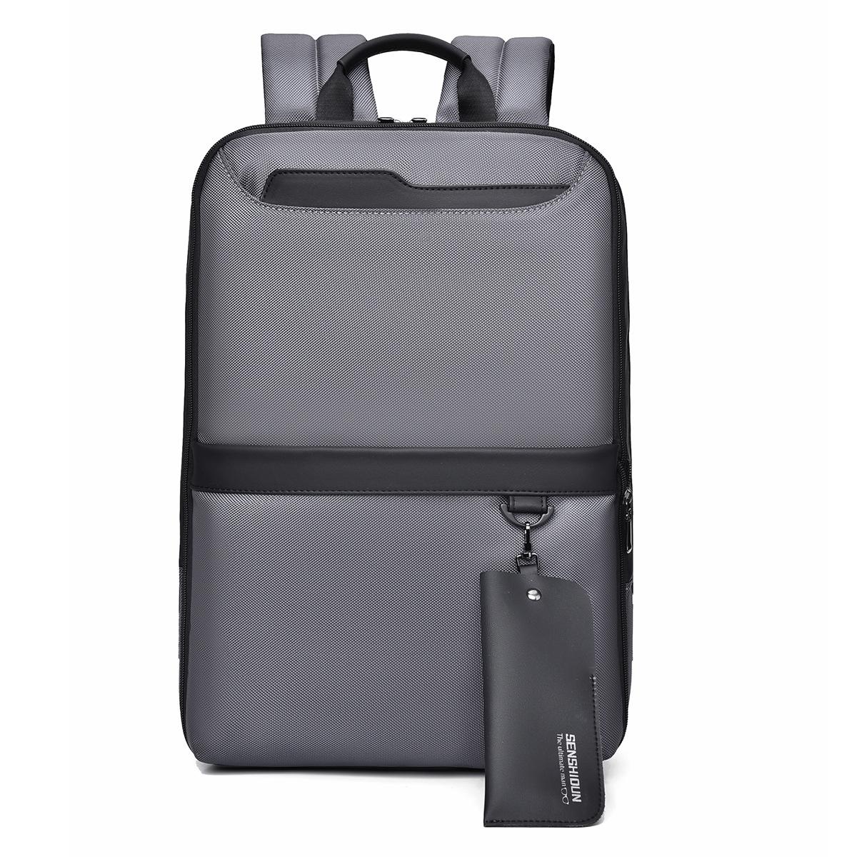 Простой деловой рюкзак большой вместимости сумка для рабочего компьютера деловая поездка однотонный рюкзак деловая поездка встреча сумка для ежедневных поездок на работу отдых серый