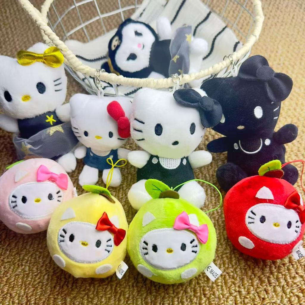 Sanrio Hello Kitty, Kuromi, and My Melody Plush Pendant Dolls - Apple KT Cat Design
