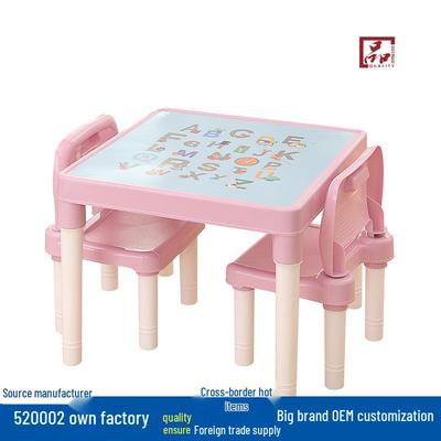 Yimei Kunststoff Kinder-Schreibtisch und Stuhl Set - Kindergarten Stuhl mit Rückenlehne für Früherziehung