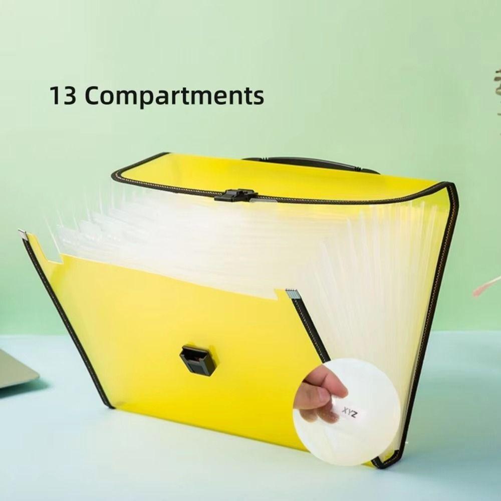 13 Pocket Handheld File Bag Dustproof Accordion File Folder  School Office Supplies