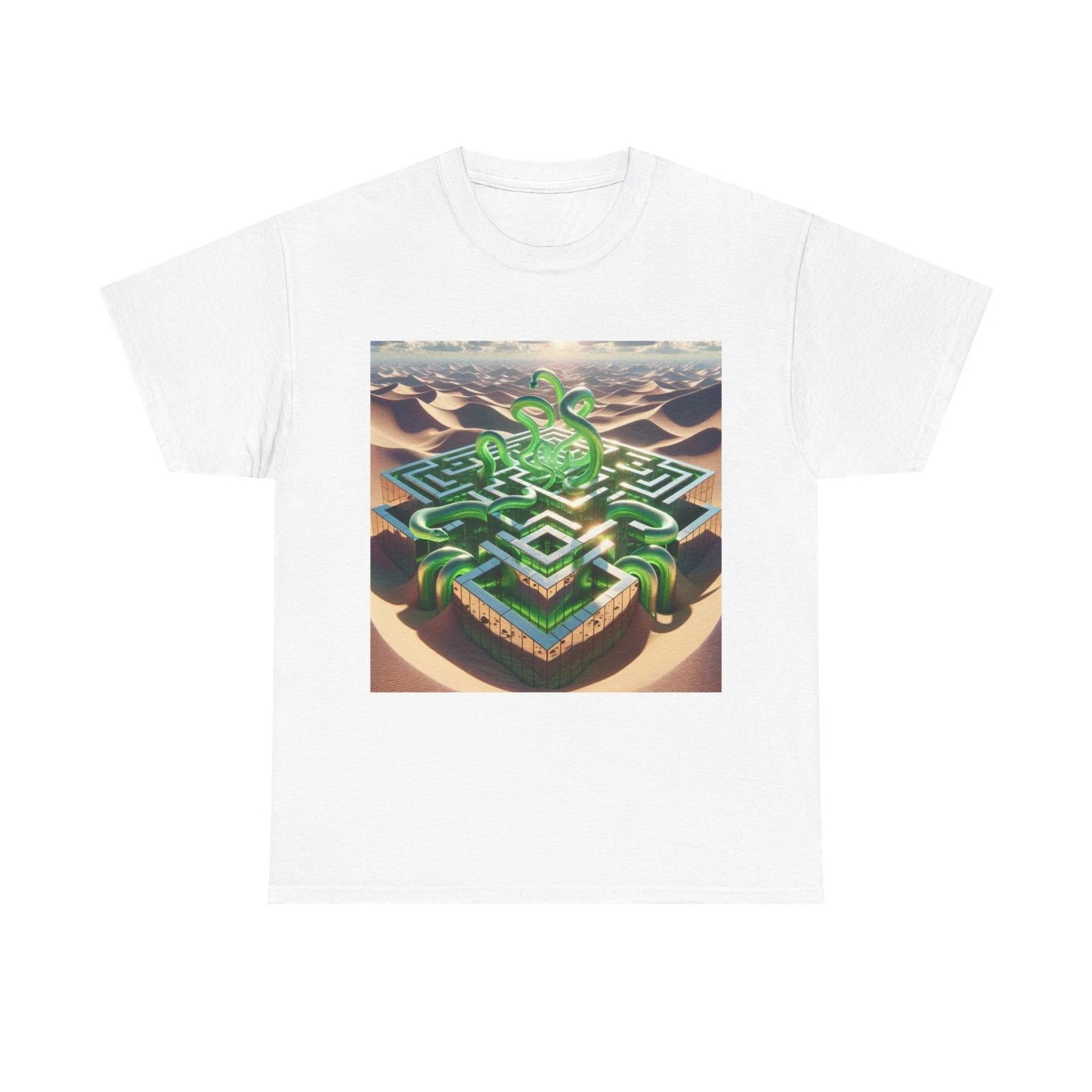Unisex Adult T Shirt Labyrinth Mirrored Prisms Neon Serpents L