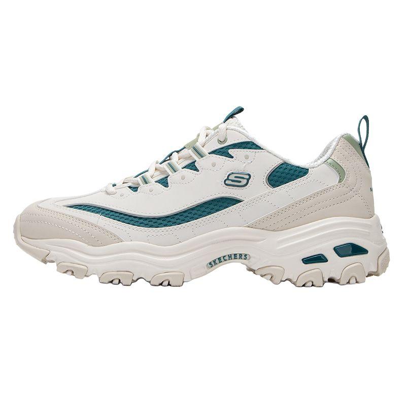 Skechers DLites 1.0 Fashion Comfortable Shock Absorbing Lightweight Low Top Dad Shoes Men sneaker White Green 894193-OWGN 39.5