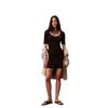 Color Block U Neck Sexy Waist Showing Slim Short Sleeve Dress Women Dresses 47F224G