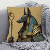 1Pc Short Plush Decorative Pillowcase, Anubis Egyptian God Print Single-Sided, 18"X18", For Sofa, Living Room, Bedroom & Office