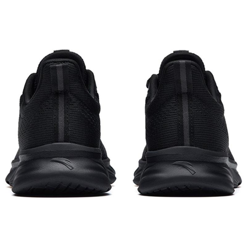 Anta Running Collection Cushioning, Abrasion Resistant, Breathable, Lightweight Low Top Running Shoes Men's All Black Sneakers 112235571-4