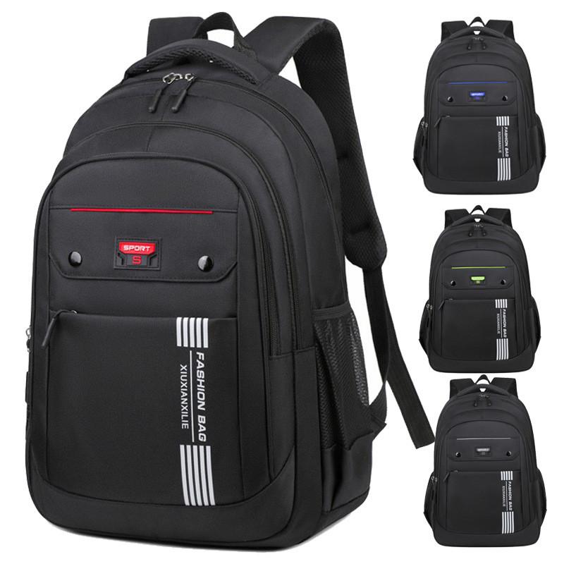 And Student Versatile Travel Backpack With Contrast Stripes For Leisure Use