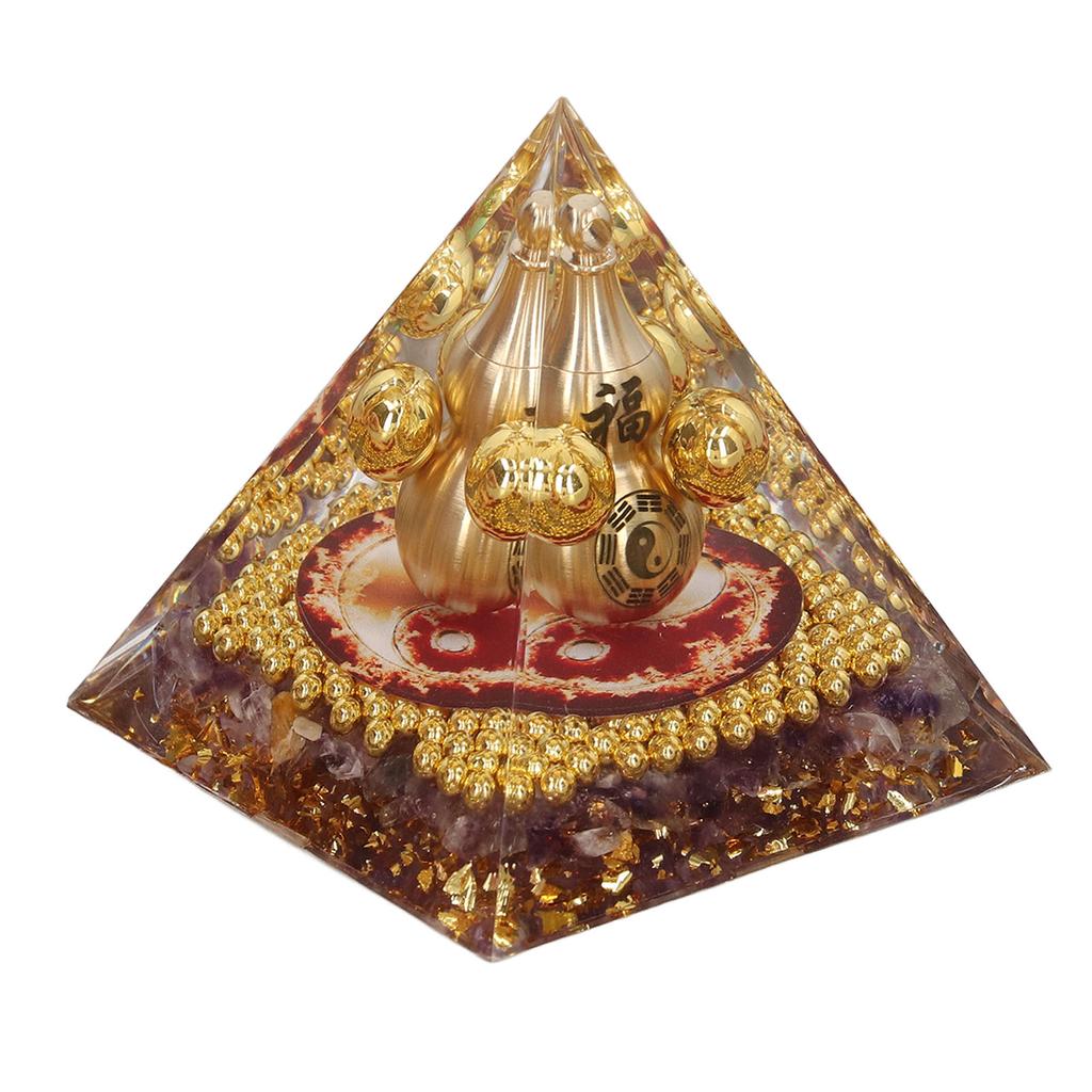 Crystal Pyramid Healing Balance Energy Hand Crafted Tabletop Pyramid Decoration for Home Office
