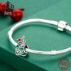 Everle 2020 Christmas Tree S925 Sterling Silver Diamond Beads DIY Bracelet Accessory SCC307
