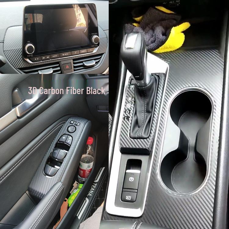 Teana 19-20 Interior Carbon Fiber Anti-Scratch Stickers: Console, Gear, Door Panel Decor