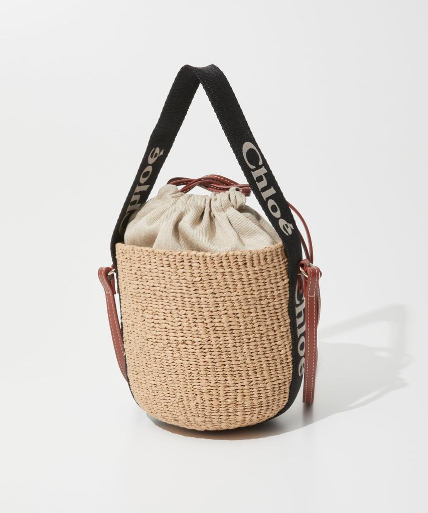 Chloe Woody Shoulder CHC23AS381L18 Women's Bag, Black/Beige, [Used]