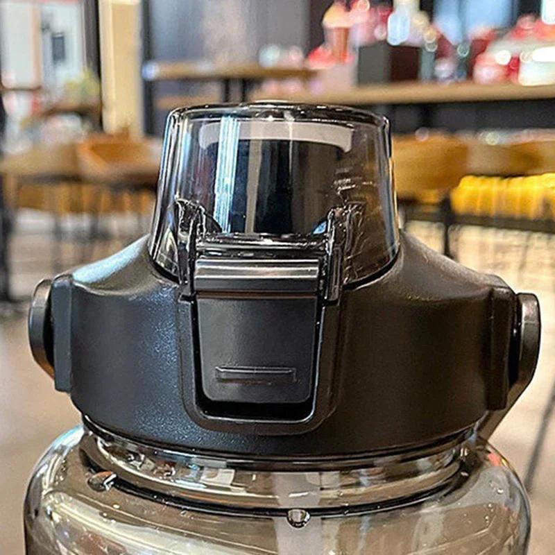 2 Liter Sportwasserflasche mit Strohhalm Männer Frauen Fitness Wasserflaschen Outdoor Kaltes Wasser Bottlesc mit Zeitmarkierung Trinkgeschirr